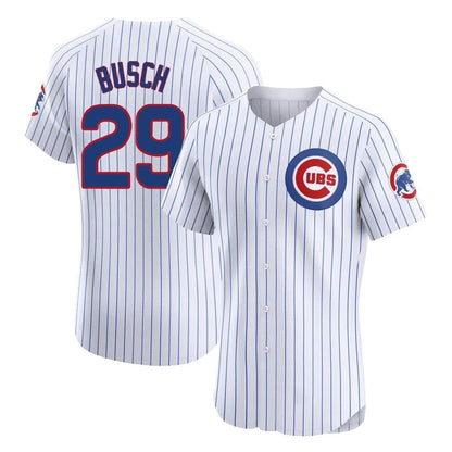 Chicago Cubs #29 Michael Busch Player White MIKSHPS Limited Elite Home Game Stitched Jerseys