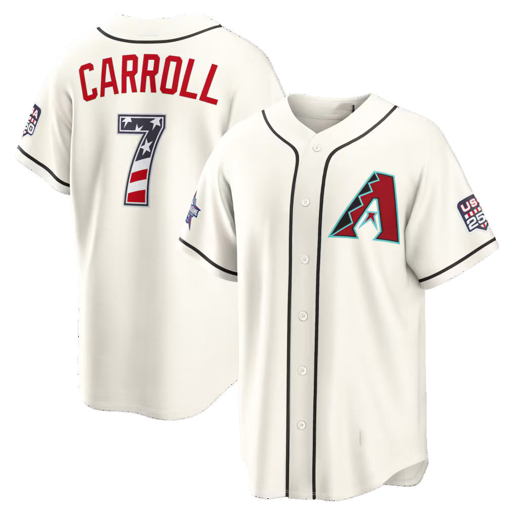 Arizona Diamondbacks #7 Corbin Carroll 2026 All-Star Edition Stars & Stripes Cream MIKSHPS Stadium Jersey