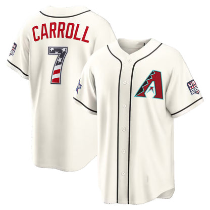 Arizona Diamondbacks #7 Corbin Carroll 2026 All-Star Edition Stars & Stripes Cream MIKSHPS Stadium Jersey
