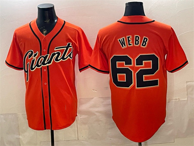 San Francisco Giants #62 Logan Webb Orange MIKSHPS Cool Base Stitched Jersey