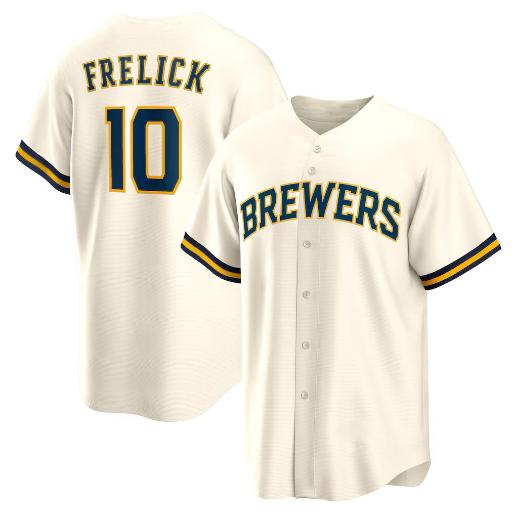 Milwaukee Brewers #10 Sal Frelick Cream MIKSHPS Home Replica Player Jersey