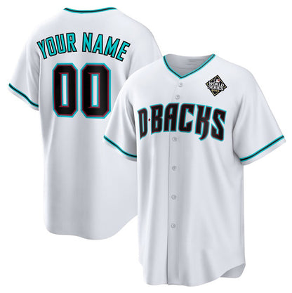 Custom Arizona Diamondbacks Active Player White MIKSHPS 2023 World Series Cool Base Stitched Jersey