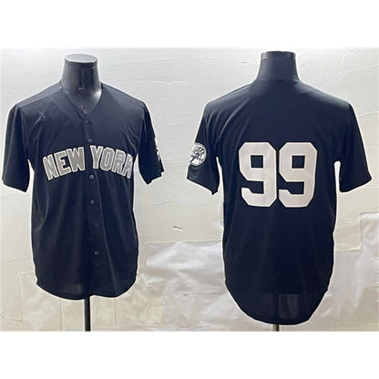 New York Yankees #99 Aaron Judge Black MIKSHPS Cool Base Stitched Jersey