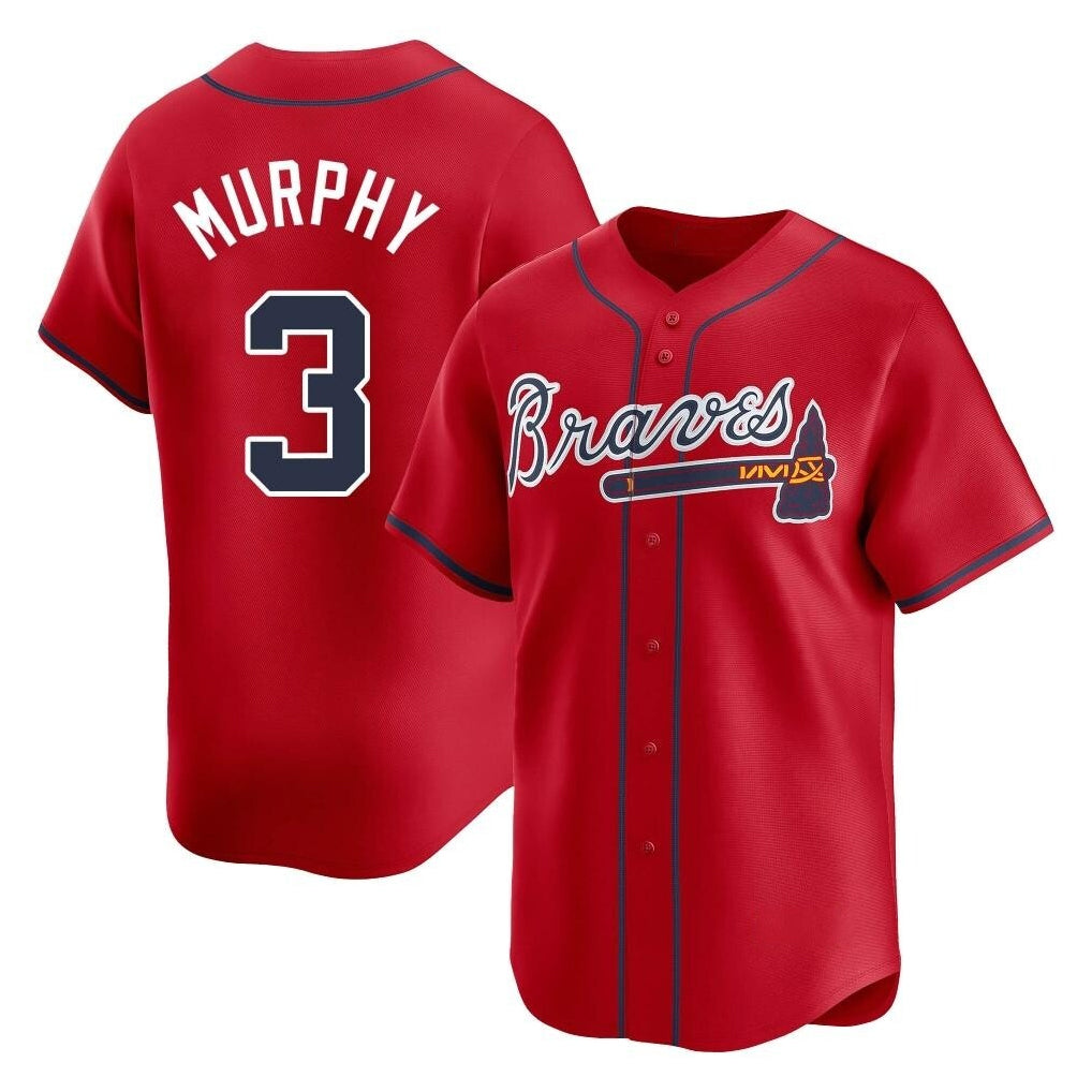 Atlanta Braves #3 Dale Murphy Player Red MIKSHPS Limited Home Game Stitched Jerseys