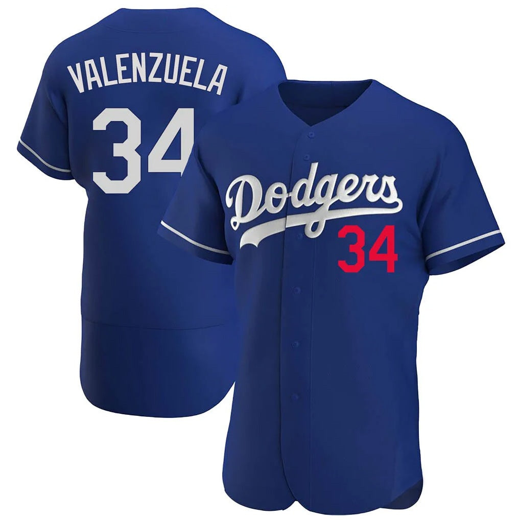 Los Angeles Dodgers #34 Fernando Valenzuela Player Royal MIKSHPS Limited Elite Home Stitched Jerseys