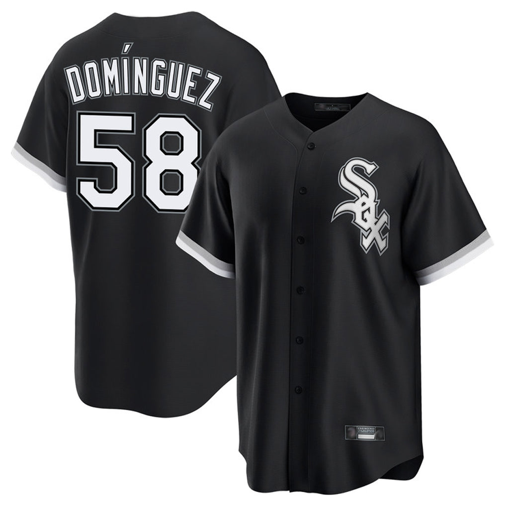 Chicago White Sox #58 Seranthony Dominguez Player Black MIKSHPS Home Game Stitched Jerseys