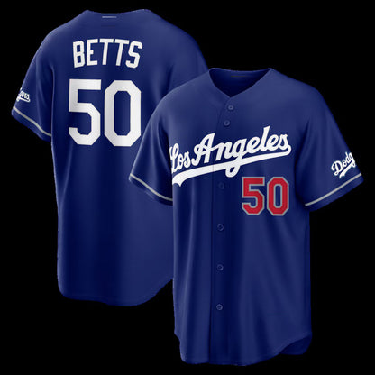 Los Angeles Dodgers #50 Mookie Betts Royal MIKSHPS Alternate Stadium Jersey
