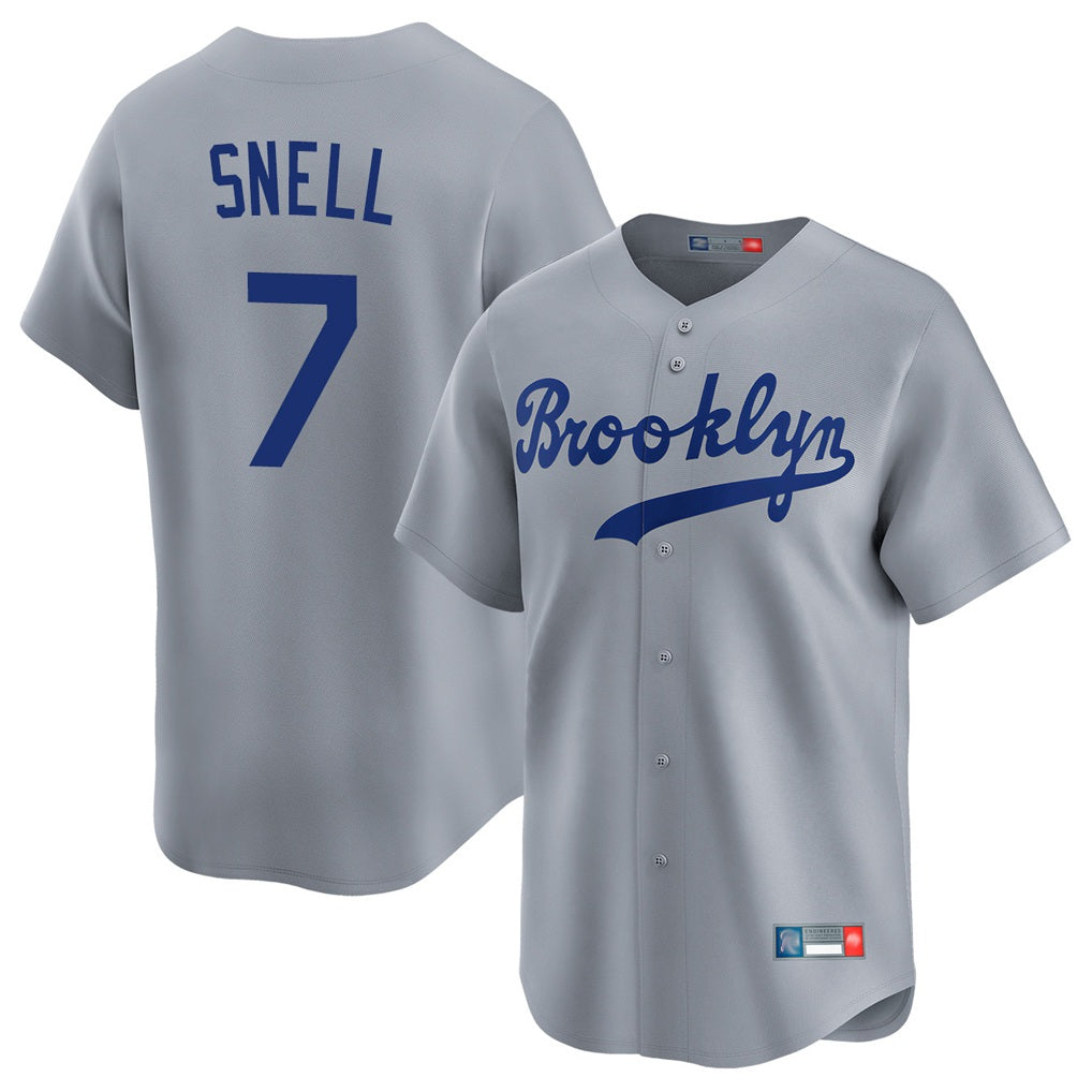 Los Angeles Dodgers #7 Blake Snell Player Gray MIKSHPS Game Limited Home Stitched Jerseys