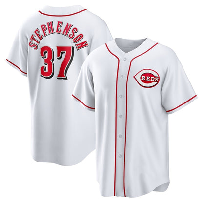 Cincinnati Reds #37 Tyler Stephenson White MIKSHPS Home Replica Jersey