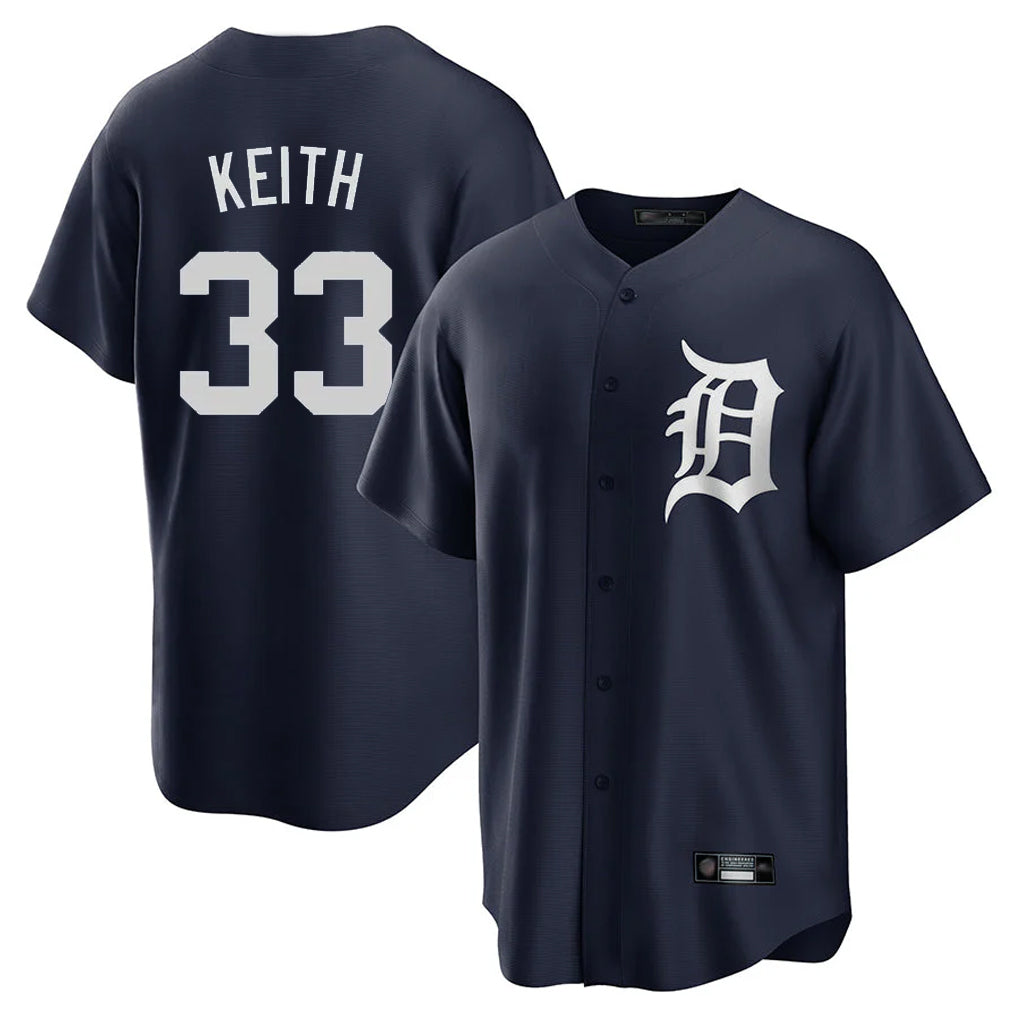 Detroit Tigers #33 Colt Keith Player Navy MIKSHPS Game Home Stitched Jerseys