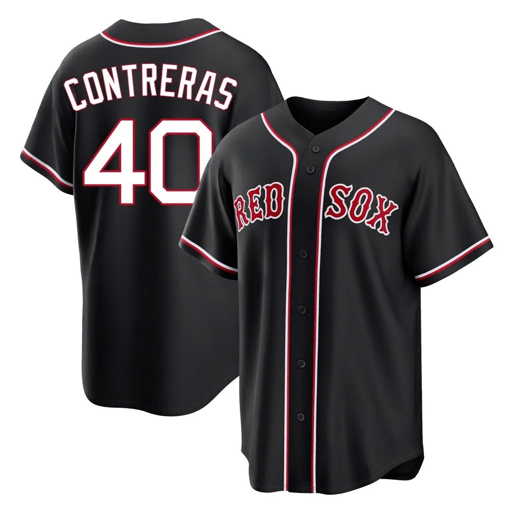 Boston Red Sox #40 Willson Contreras Player Black MIKSHPS Out Home Game Stitched Jerseys
