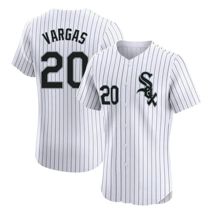 Chicago White Sox #20 Miguel Vargas Player White MIKSHPS Stripe Limited Elite Home Stitched Jerseys