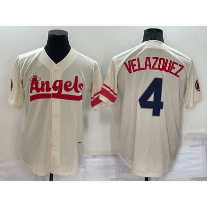 Los Angeles Angels #4 Andrew Velazquez Cream MIKSHPS 2022 City Connect Cool Base Stitched Jersey