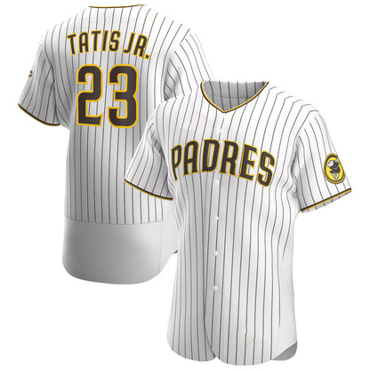 San Diego Padres #23 Fernando Tat¨ªs Jr. White-Brown MIKSHPS Home Authentic Player Jersey