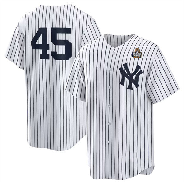 New York Yankees #45 Gerrit Cole White MIKSHPS 2024 World Series Cool Base Stitched Jersey
