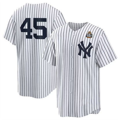 New York Yankees #45 Gerrit Cole White MIKSHPS 2024 World Series Cool Base Stitched Jersey