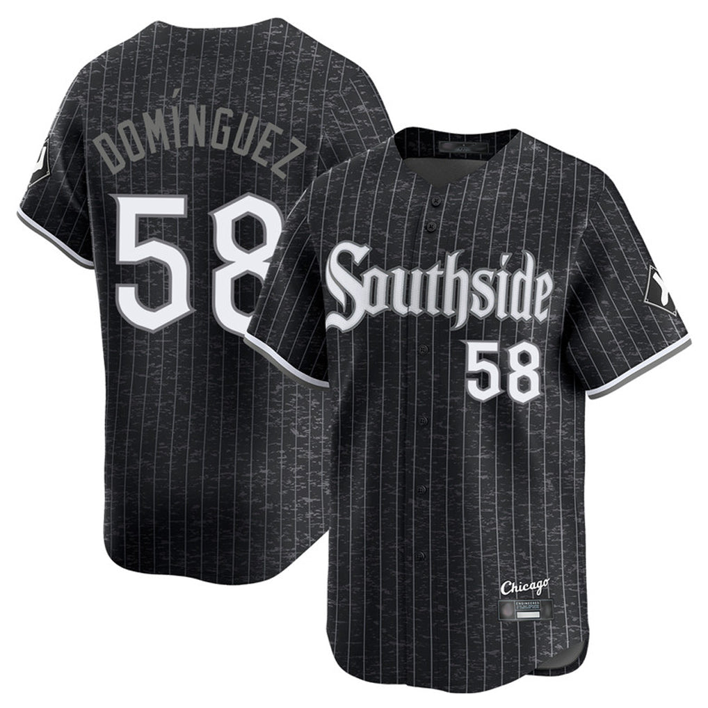 Chicago White Sox #58 Seranthony Dominguez Player Black MIKSHPS City Connect Limited Home Stitched Jerseys
