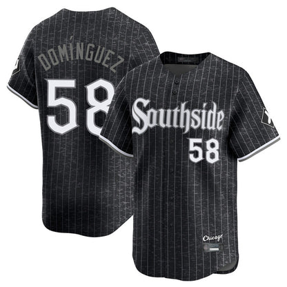 Chicago White Sox #58 Seranthony Dominguez Player Black MIKSHPS City Connect Limited Home Stitched Jerseys