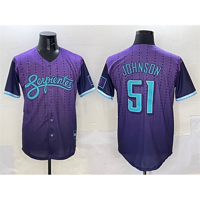 Arizona Diamondbacks #51 Randy Johnson Purple MIKSHPS 2025 City Connect Limited Stitched Jersey