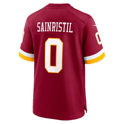 W.Commanders #0 Mike Sainristil Burgundy MIKSHPS Game Jersey