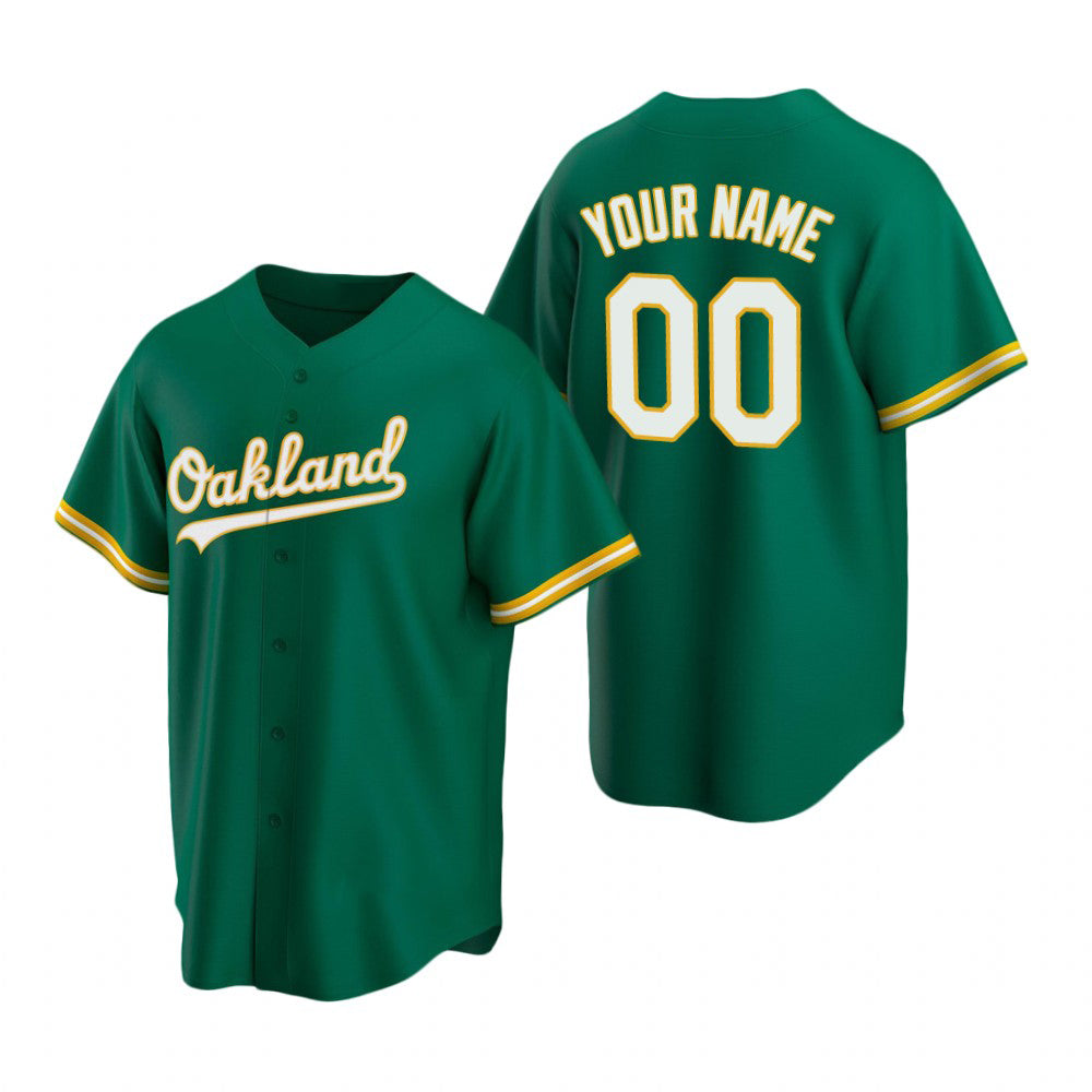Custom Oakland Athletics Green MIKSHPS Stitched Cool Base Jersey