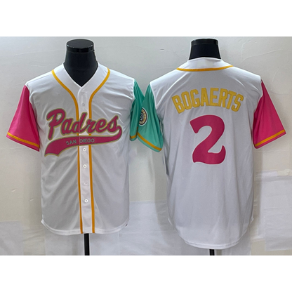 San Diego Padres #2 Xander Bogaerts White MIKSHPS NEW 2023 City Connect Cool Base Stitched Jersey 3