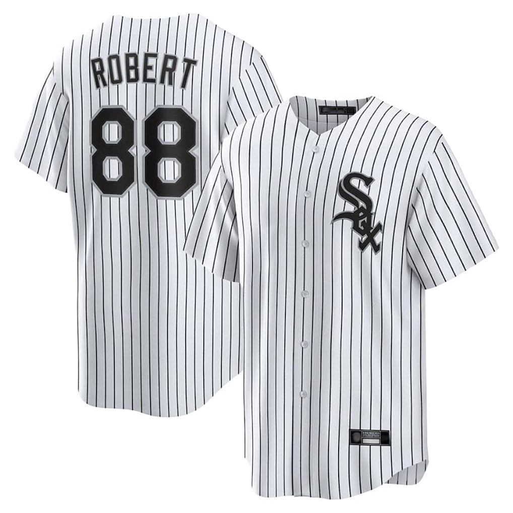 Chicago White Sox #88 Luis Robert Jr Player White MIKSHPS Stripe Home Game Stitched Jerseys