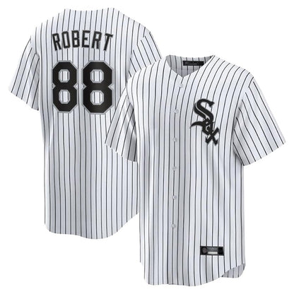 Chicago White Sox #88 Luis Robert Jr Player White MIKSHPS Stripe Home Game Stitched Jerseys