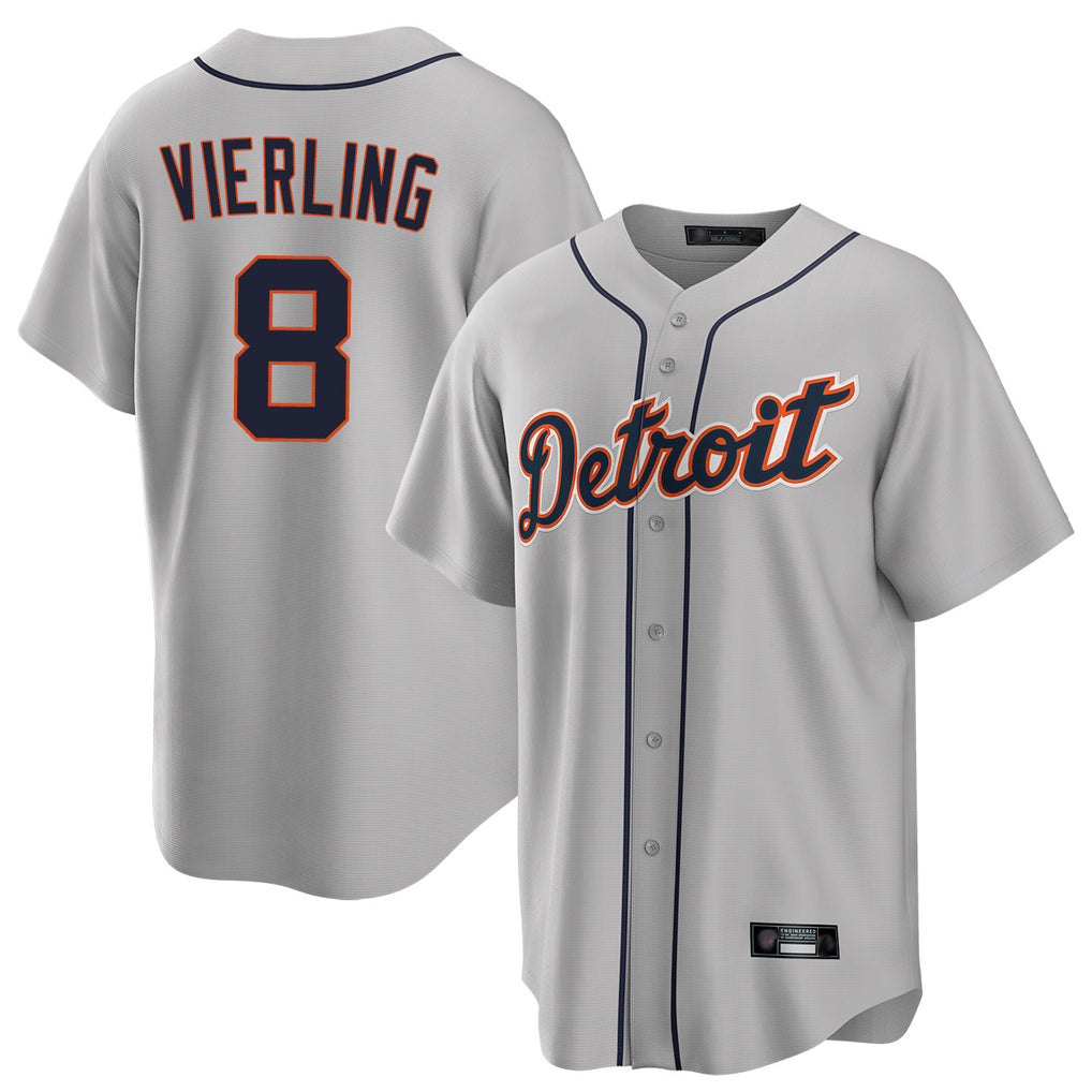 Detroit Tigers #8 Matt Vierling Player Gray MIKSHPS Home Game Stitched Jerseys