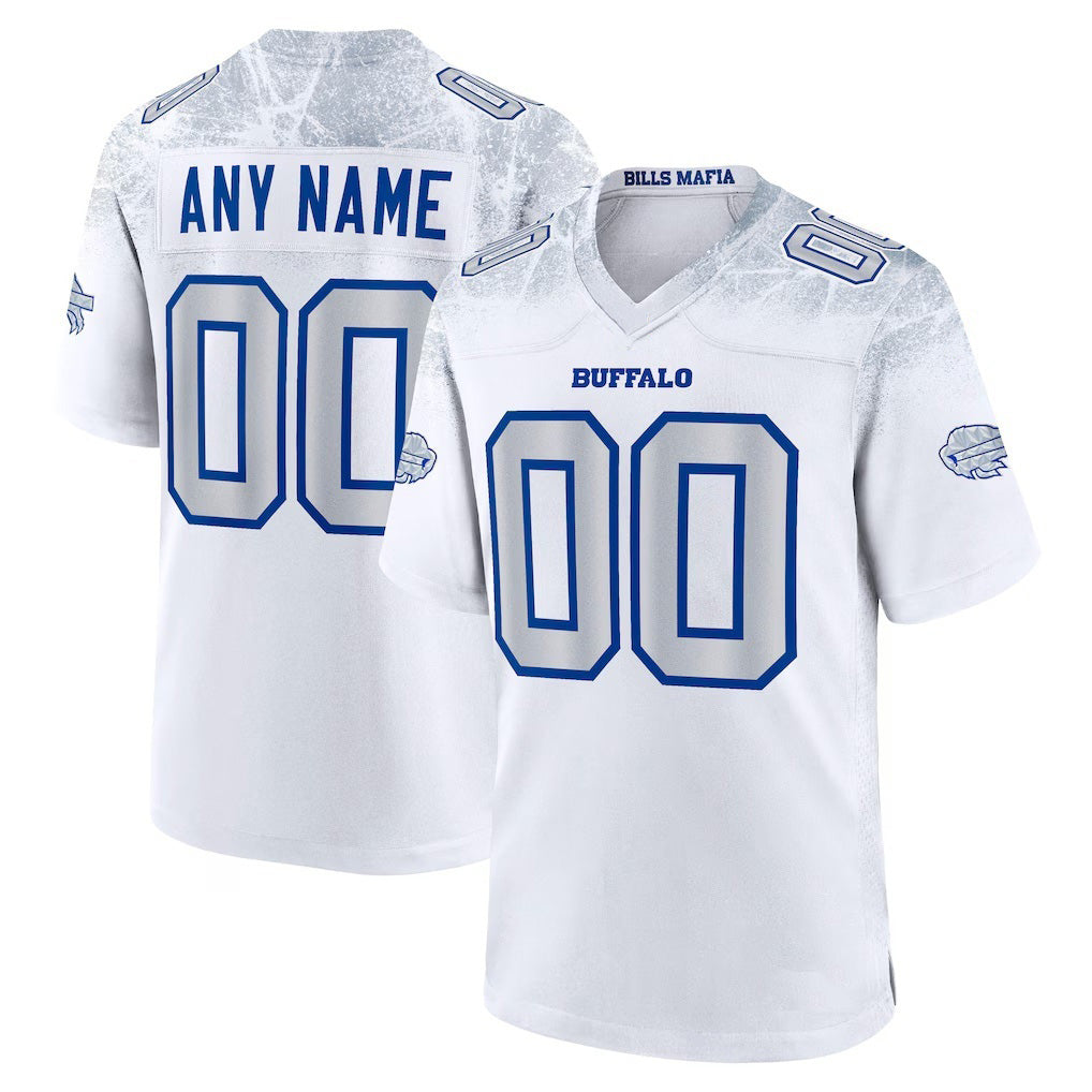 Custom B.Bills White MIKSHPS 2025 Rivalries Collection Game Jersey