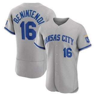 Kansas City Royals #16 Andrew Benintendi Grey MIKSHPS Flex Base Stitched Jersey