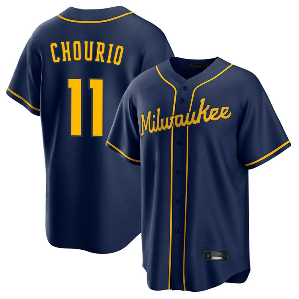Milwaukee Brewers #11 Jackson Chourio Player Navy MIKSHPS Home Game Stitched Jerseys