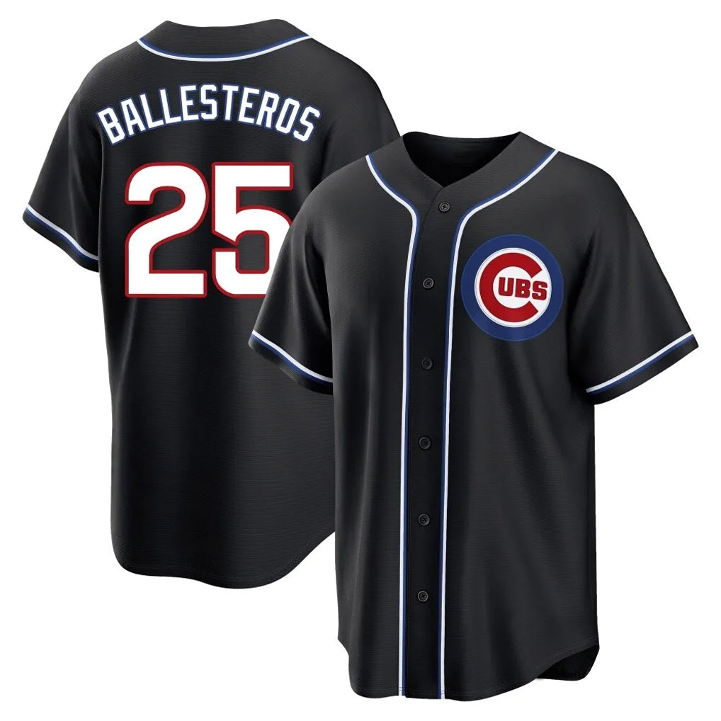 Chicago Cubs #25 Moises Ballesteros Player Black MIKSHPS Fashion Out Game Stitched Jerseys
