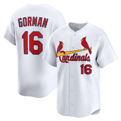 St. Louis Cardinals #16 Nolan Gorman White MIKSHPS Home Limited Player Jersey