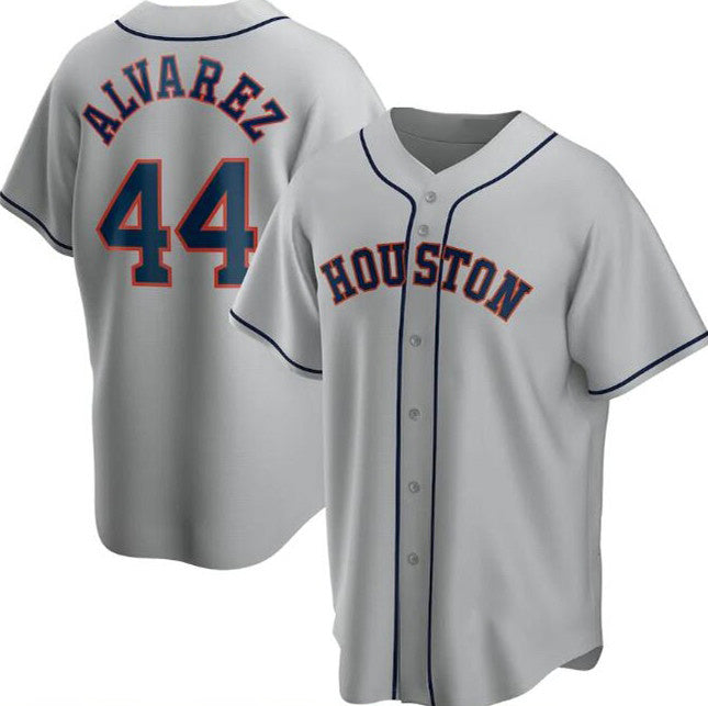 Houston Astros #44 Yordan Alvarez Grey MIKSHPS Cool Base Stitched Jersey