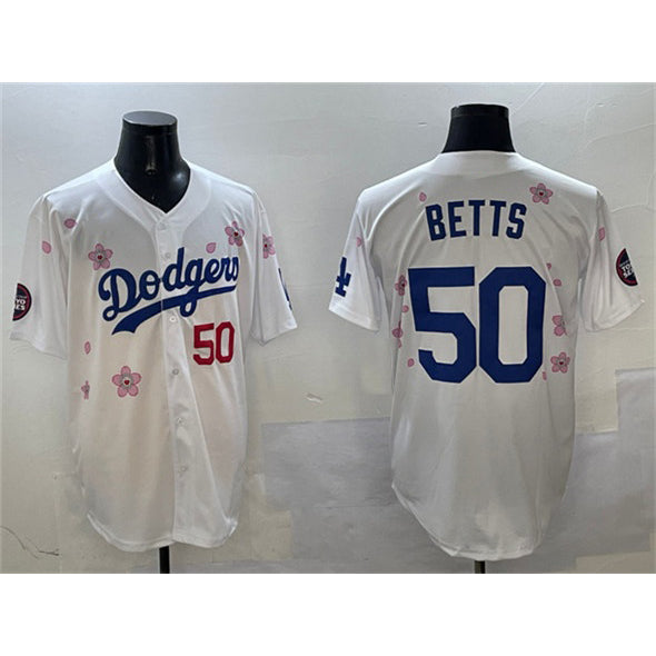 Los Angeles Dodgers #50 Mookie Betts White MIKSHPS 2025 Tokyo Series Limited Stitched Jersey