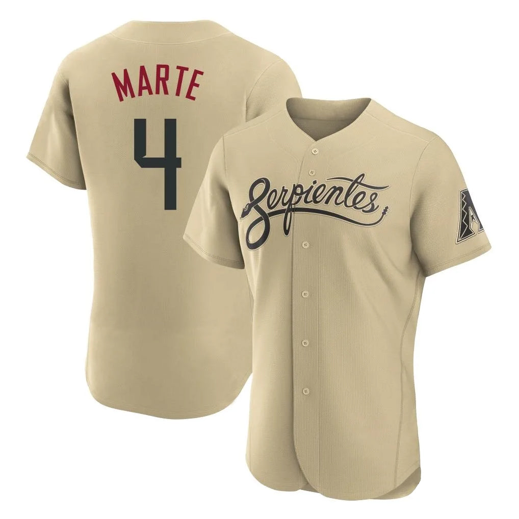 Arizona Diamondbacks #4 Ketel Marte Player Tan MIKSHPS City Connect Limited Elite Home Game Stitched Jerseys