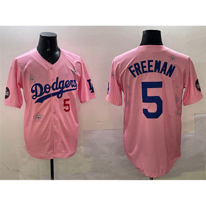 Los Angeles Dodgers #5 Freddie Freeman Pink MIKSHPS 2025 Tokyo Series Limited Stitched Jersey