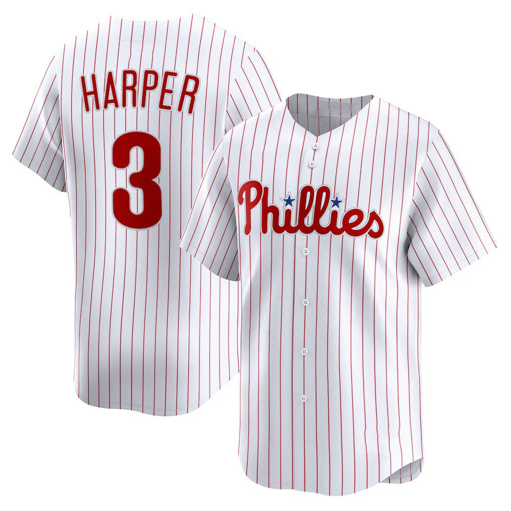 Philadelphia Phillies #3 Bryce Harper White MIKSHPS Home Limited Player Jersey