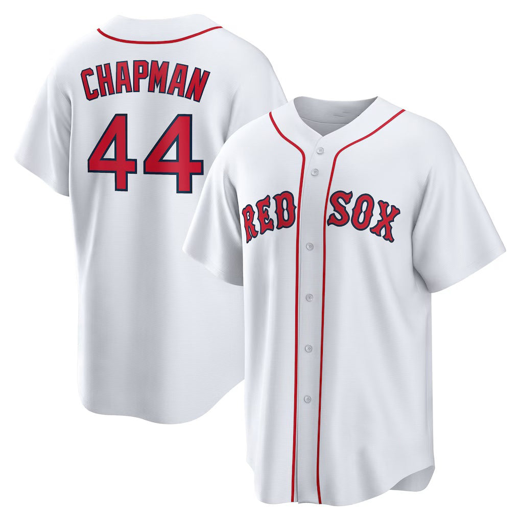 Boston Red Sox #44 Aroldis Chapman White MIKSHPS Home Replica Jersey