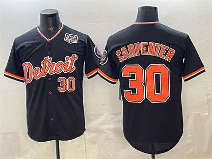 Detroit Tigers #30 Kerry Carpenter Black MIKSHPS 2026 Alternate USA 250' Patch Vapor Premier Limited Stitched Jersey