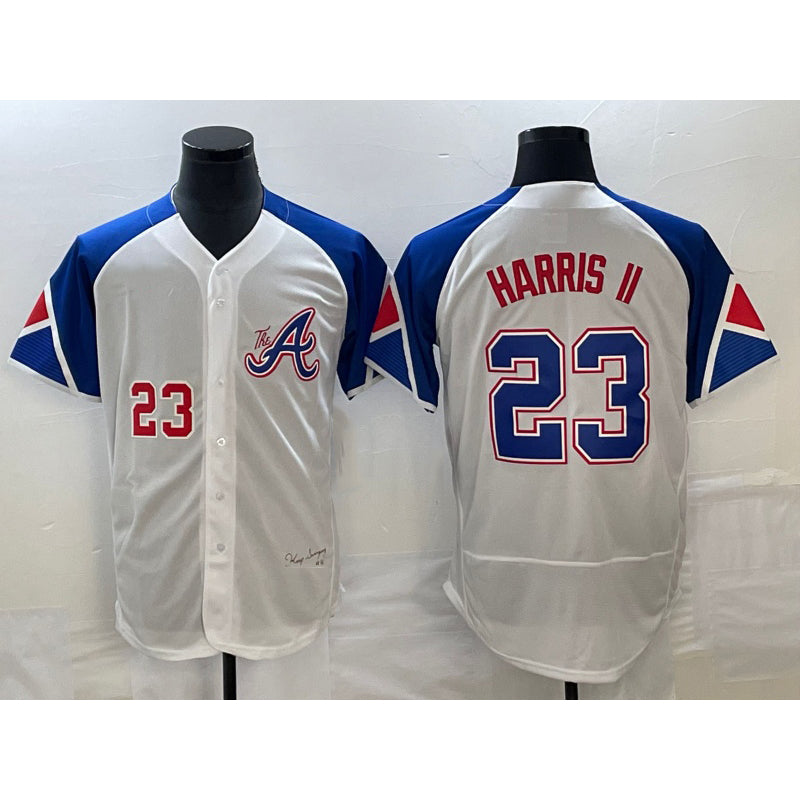 Atlanta Braves #23 Michael Harris II Number White MIKSHPS 2023 City Connect Flex Base Stitched Jersey 3