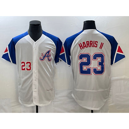 Atlanta Braves #23 Michael Harris II Number White MIKSHPS 2023 City Connect Flex Base Stitched Jersey 3