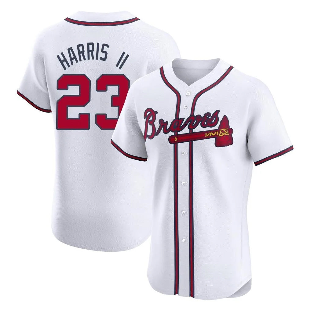 Atlanta Braves #23 Michael Harris II Player White MIKSHPS Limited Elite Home Game Stitched Jerseys