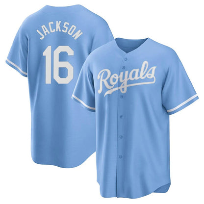 Kansas City Royals #16 Bo Jackson Player Light Blue MIKSHPS Home Game Stitched Jerseys