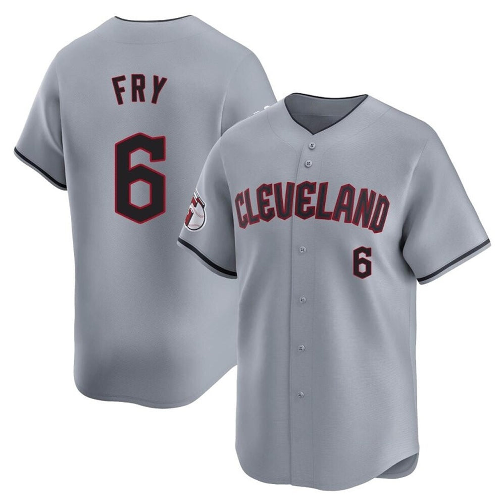 Cleveland Guardians #6 David Fry Player Gray MIKSHPS Road Limited Home Stitched Jerseys