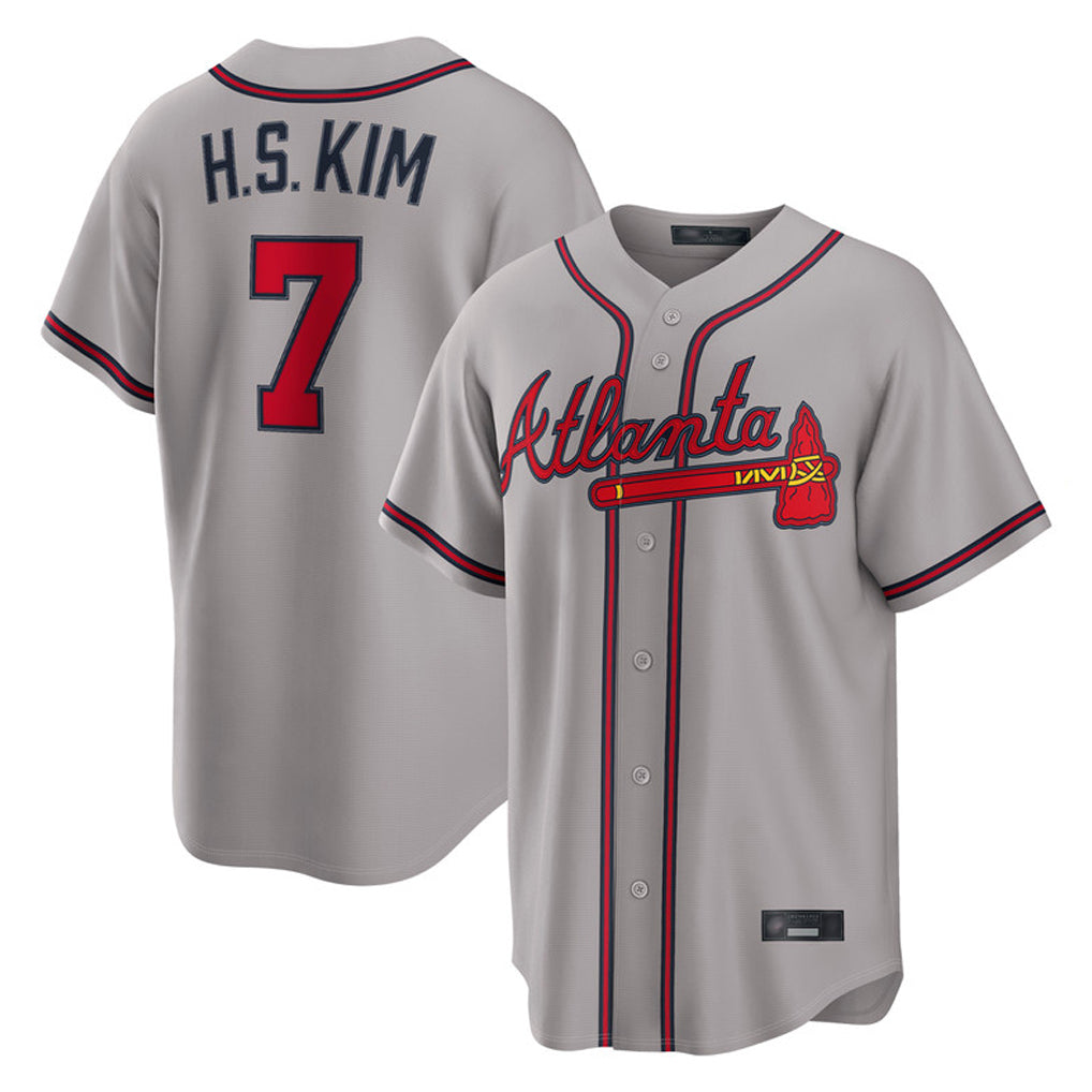 Atlanta Braves #7 Ha-Seong Kim Player Gray MIKSHPS Home Game Stitched Jerseys