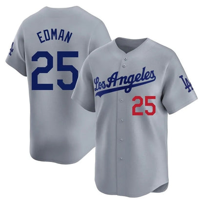 Los Angeles Dodgers #25 Tommy Edman Player Gray MIKSHPS Limited Home Stitched Jerseys