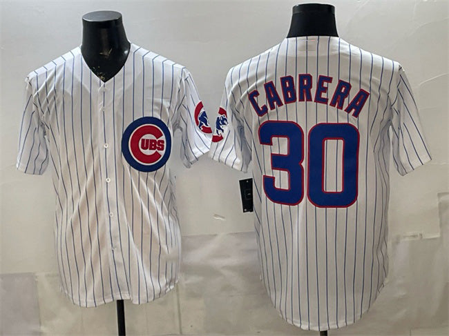Chicago Cubs #30 Edward Cabrera White MIKSHPS 2026 Cool Base Stitched Jersey