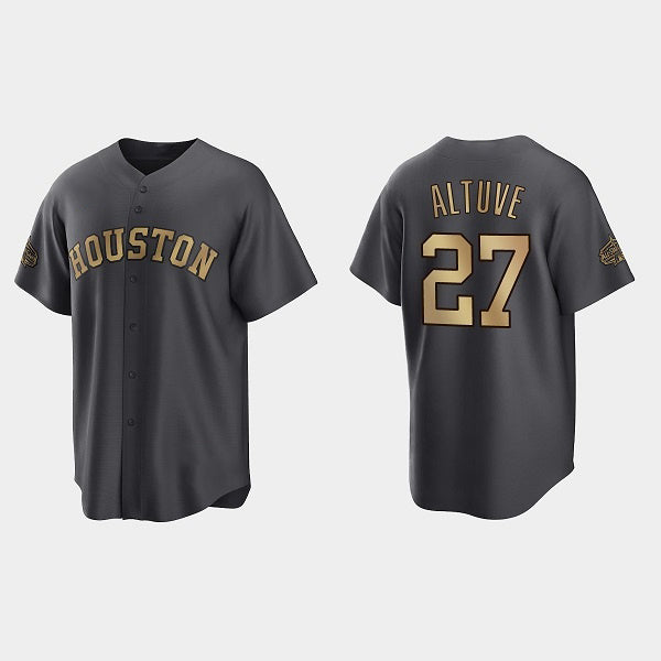 Houston Astros #27 Jose Altuve Charcoal MIKSHPS 2022 All-Star Cool Base Stitched Jersey